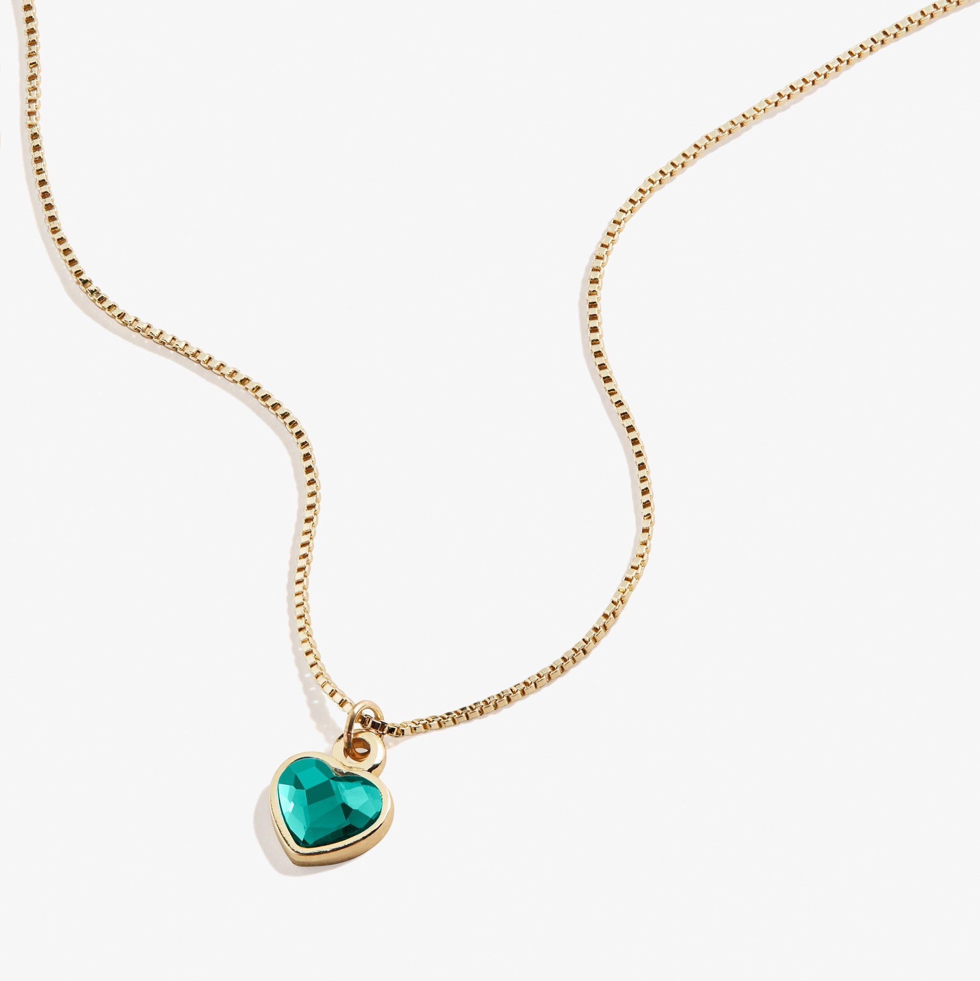 Emerald Heart Necklace, May Birthstone