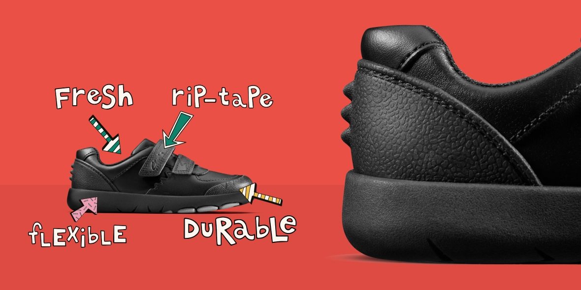 Rex Pace school shoes - fresh rip-tape fastening flexible durable - takes you to product page