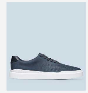 Shop Grand Pro Rally Laser Cut Sneaker in Navy Nubuck