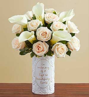 White Rose & Calla Lily Bouquet for Sympathy SHOP NOW