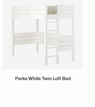 Parke White Twin Loft Bed