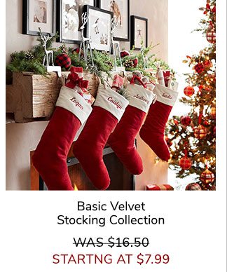 PB Basic Velvet Stockings Red With Ivory Cuff