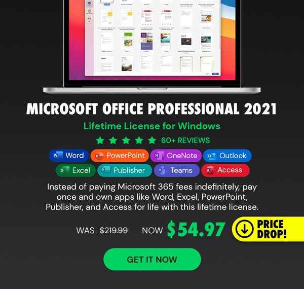 Microsoft Office Professional 2021 for Windows: Lifetime License (Non Binding)