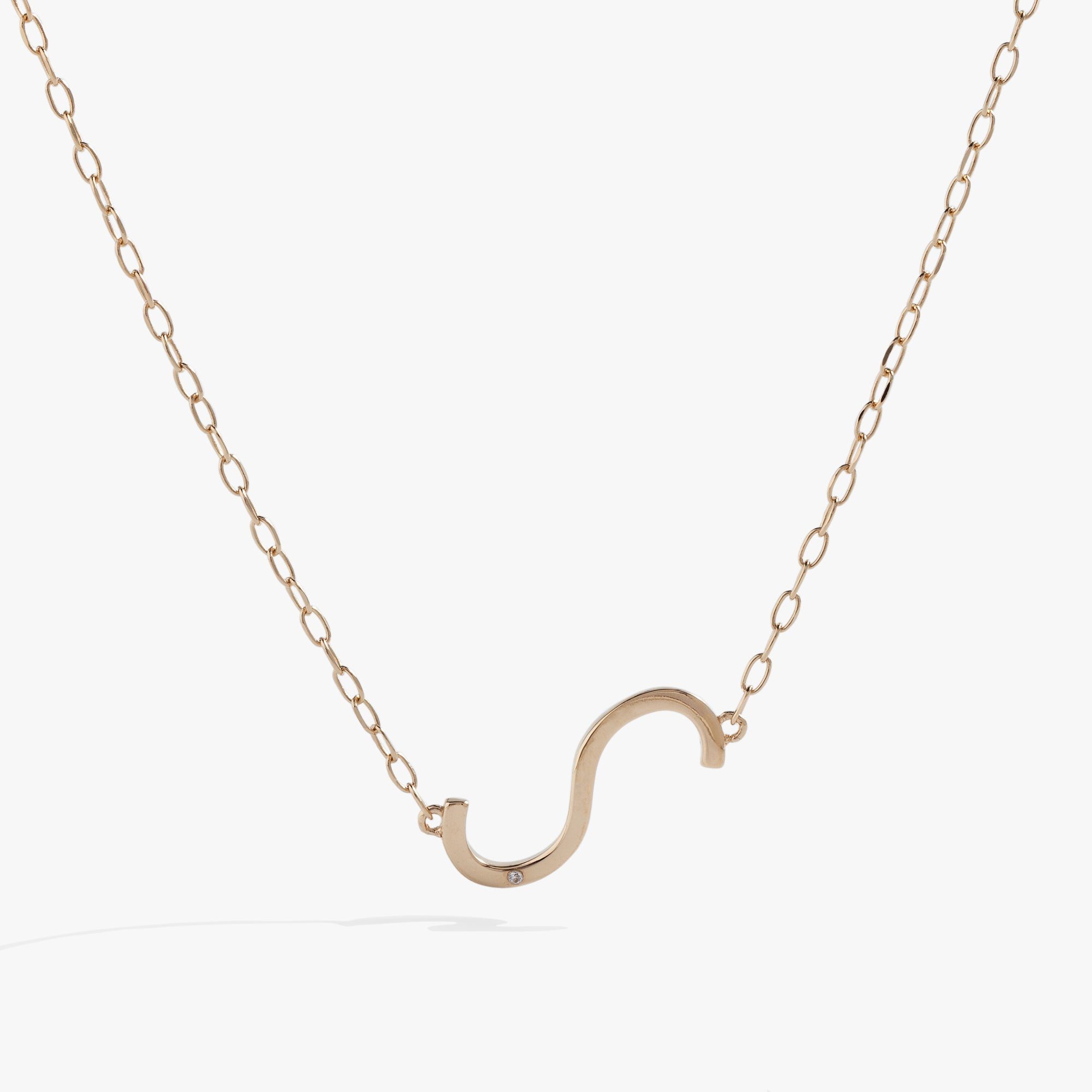 Image of Initial S Precious Elongated Necklace