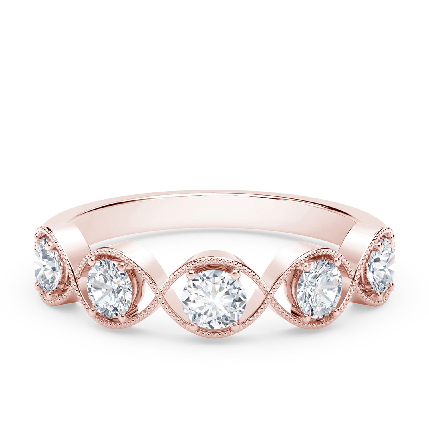 The Forevermark Tribute™ Collection Rose Gold Braided 5-Stone Diamond Ring 18K