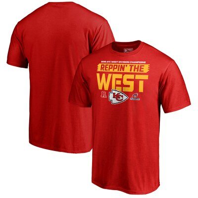 Kansas City Chiefs NFL Pro Line by Fanatics Branded 2018 AFC West Division Champions Fair Catch T-Shirt - Red
