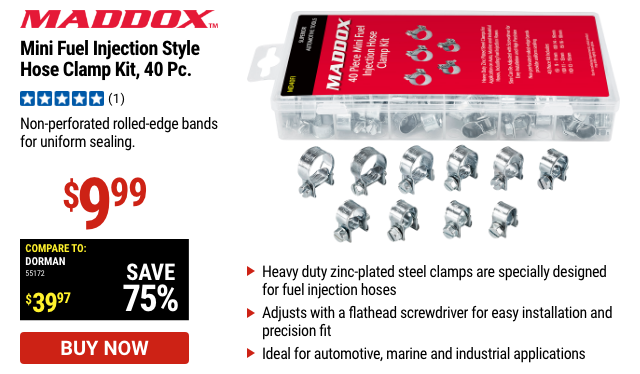 MADDOX: Mini Fuel Injection Style Hose Clamp Kit, 40 Pc