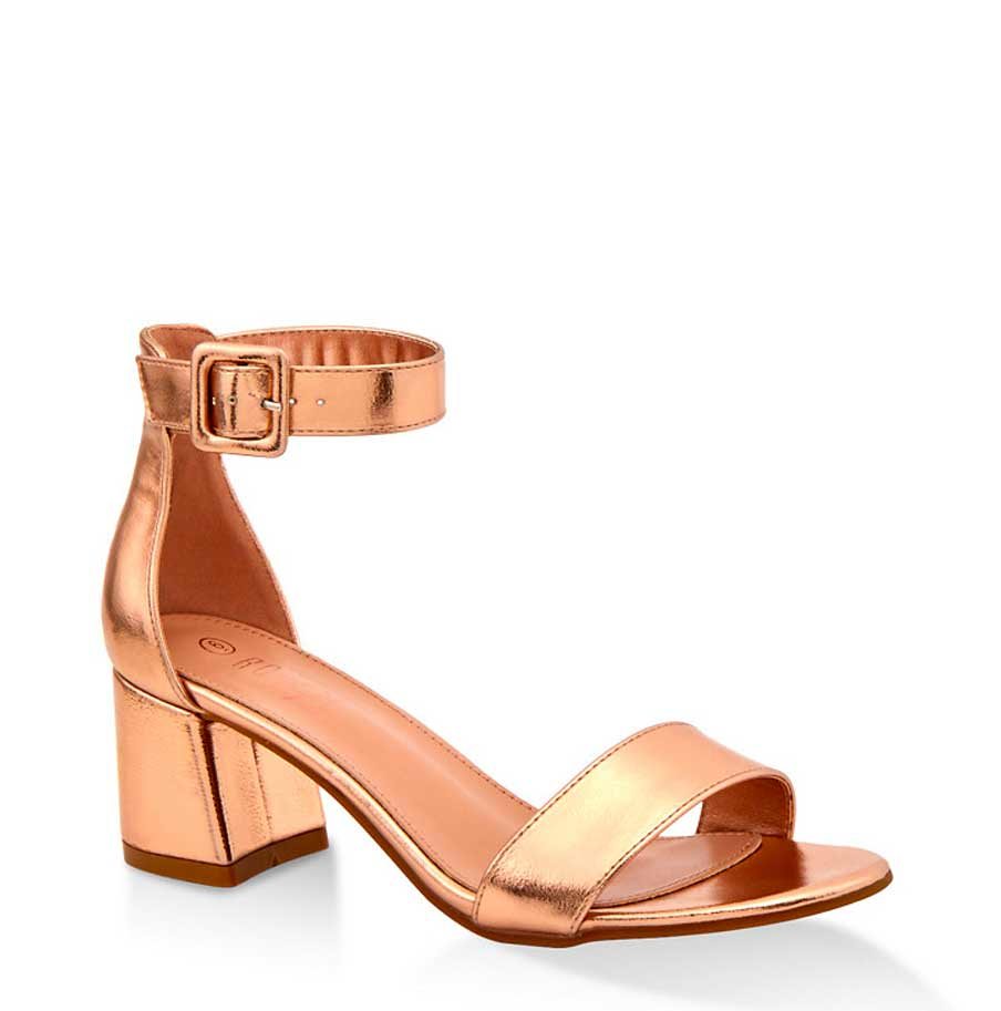 Ankle Strap Mid Block Heel Sandals