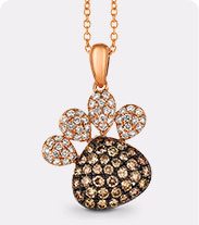 Le Vian Diamond Paw Print Necklace