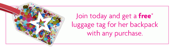 Join today and get a free* luggage tag