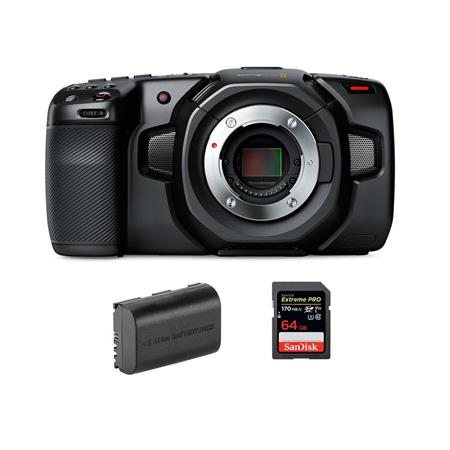 Blackmagic Design Pocket Cinema Camera 4K W/64GB SDXC Memory Card /Spare Battery