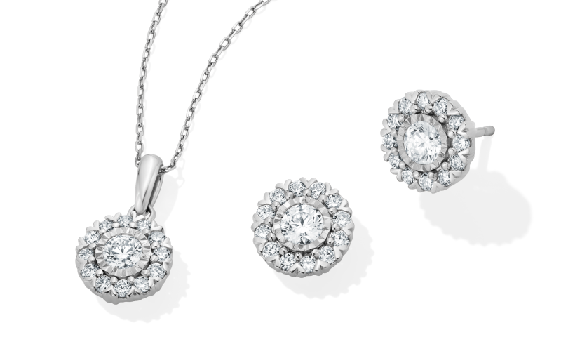 Lab-Created Diamonds by KAY Necklace & Stud Earrings Set 1-1/2 ct tw 10K White Gold