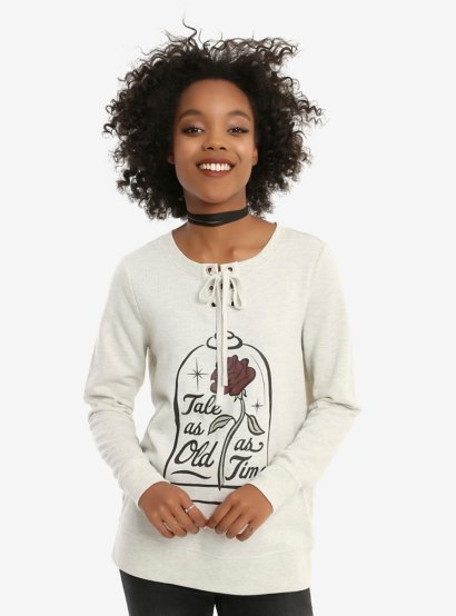 Beauty and the Beast Tale As Old As Time Lace-Up Sweatshirt