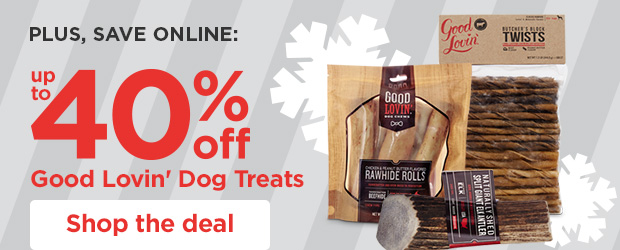 PLUS, SAVE ONLINE: 40% off Good Lovin' Dog Treats. Shop the deal. 