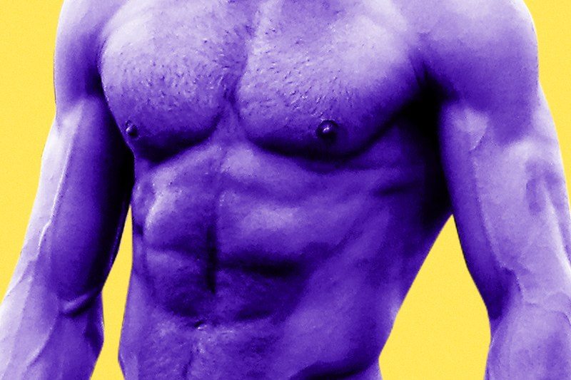 Close-up of chiseled abs