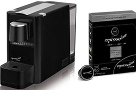 Buy 6 coffee pod packs, get FREE Espressotoria Machine