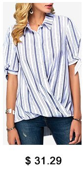 Button Up Bowknot Detail Stripe Print Blouse