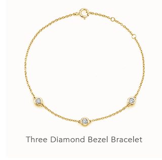 Three Diamond Bezel Bracelet