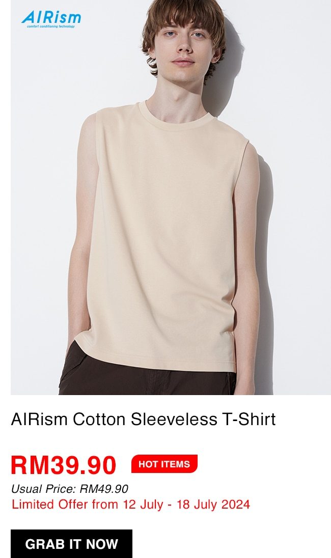 AIRism Cotton Sleeveless T-Shirt