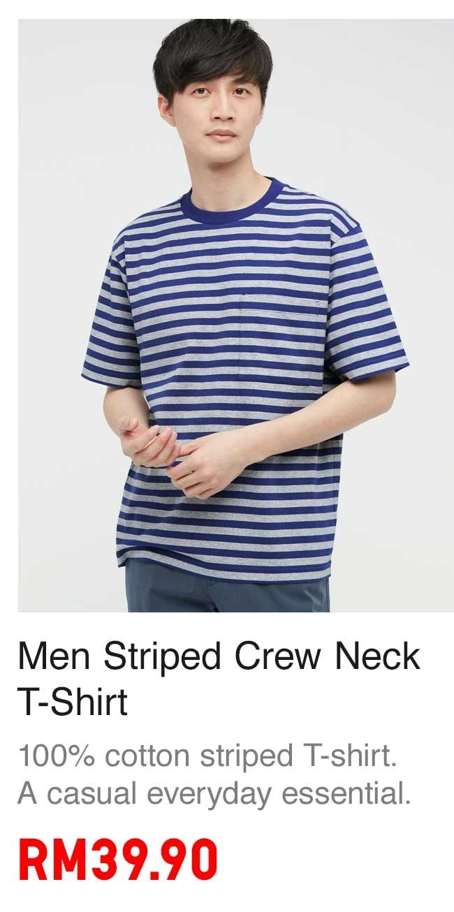 MEN STRIPED CREW NECK T-SHIRT