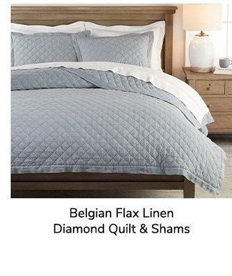 Belgian Flax Linen Floral Stitch Quilt & Shams