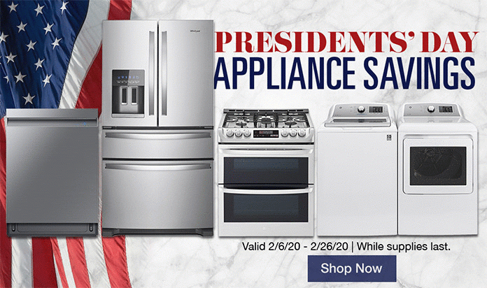 Presidents' Day Appliance Savings