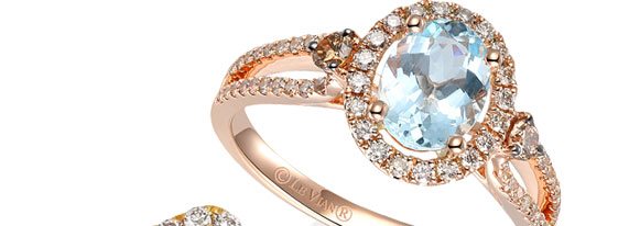 Le Vian 14K Strawberry Gold Aquamarine Ring