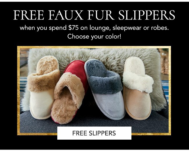 Free faux fur slippers