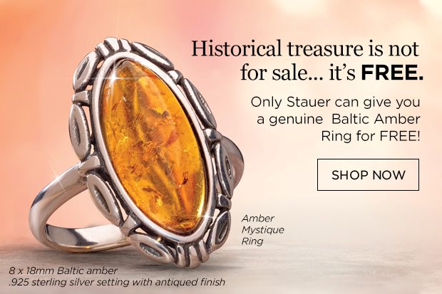 Free Genuine Baltic Amber Ring