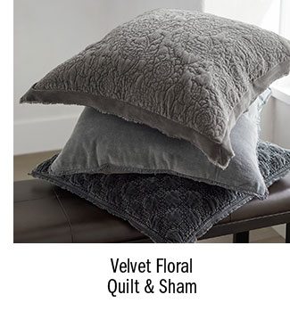 Velvet Floral Quilt & Sham