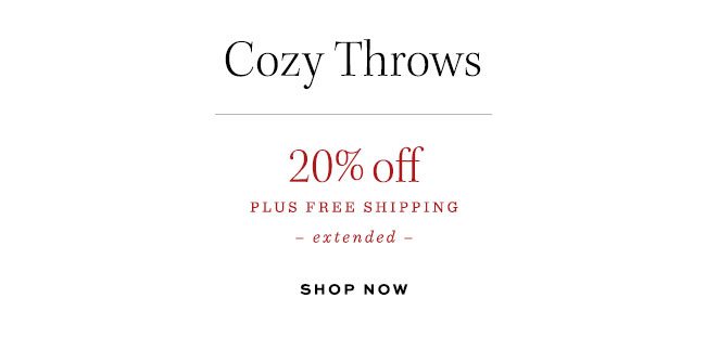Cozy Throws 20% Off PLUS FREE SHIPPING