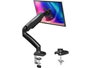 Single Monitor Stand - Gas Spring Single Arm Monitor Stand Desk VESA Mount for 13 to 32 Inch Screen with Clamp, Grommet Mounting Base