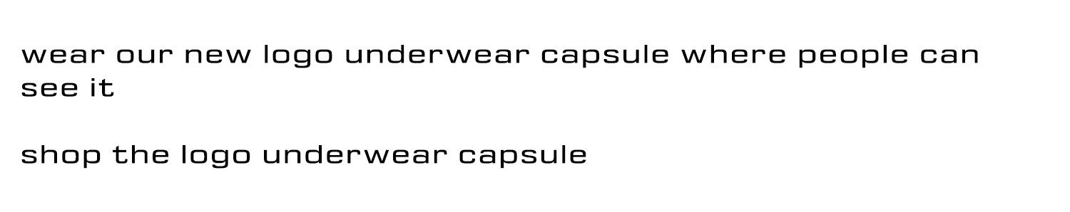shop logo underwear capsule