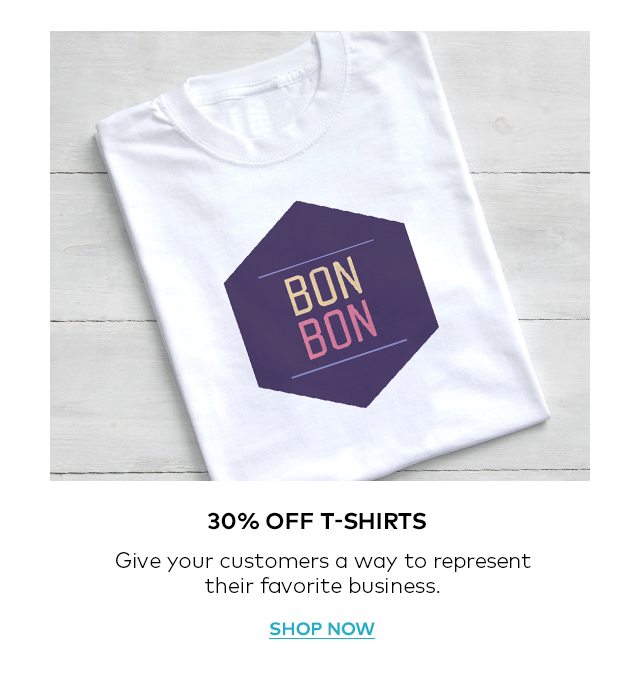 30% off T-shirts. Shop now.
