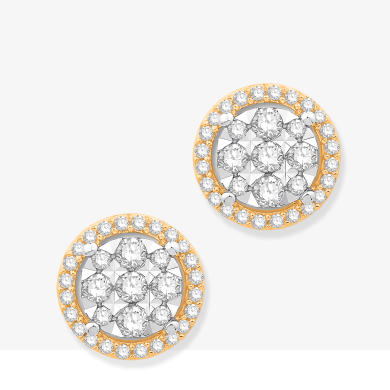 Diamond Stud Earrings 1/2 cttw 10K Two-Tone Gold