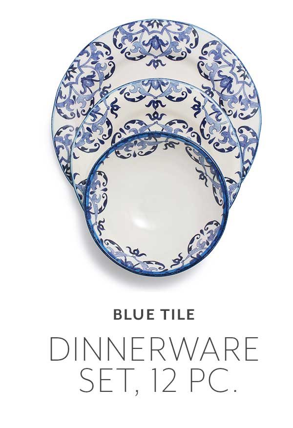 Blue Tile Dinnerware Set