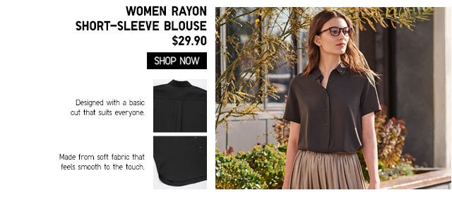 WOMEN RAYON SHORT-SLEEVE BLOUSE - SHOP NOW