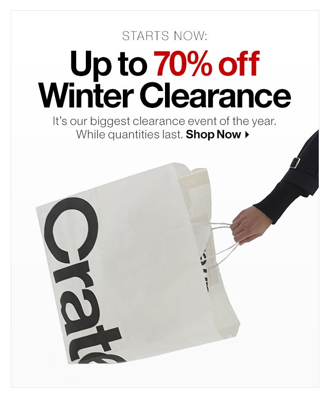 Up to 70% off Winter Clearance