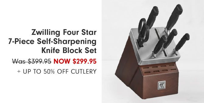 Zwilling Four Star 7-Piece Self-Sharpening Knife Block Set Now $299.95 + Up to 50% Off Cutlery