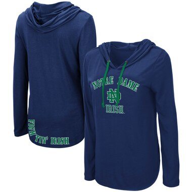 Colosseum Notre Dame Fighting Irish Women's Navy My Lover Hooded Long Sleeve T-Shirt