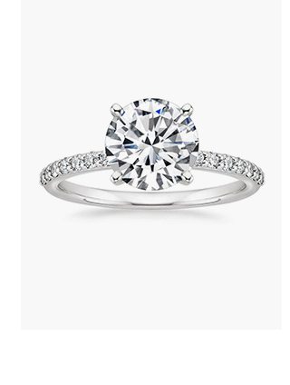 Petite Shared Prong Diamond Engagement Ring
