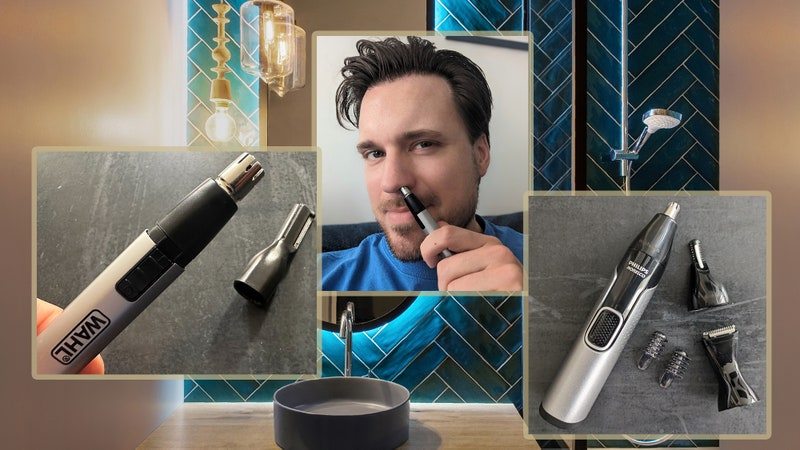 Image may contain: Adult, Person, Appliance, Blow Dryer, Device, Electrical Device, Smoke Pipe, Sink, and Sink Faucet best nose hair trimmers