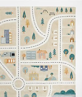 City Roadmap Interactive Wool Area Rug