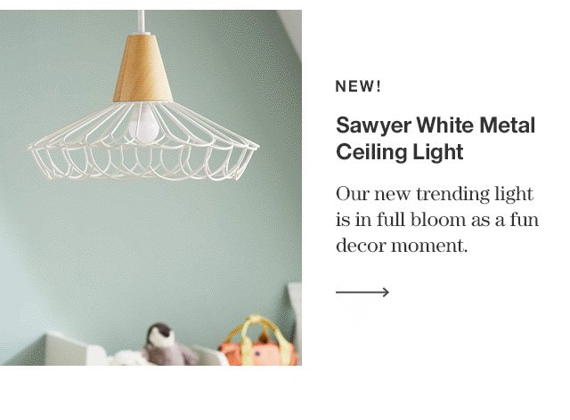 NEW! Sawyer White Metal Ceiling Light
