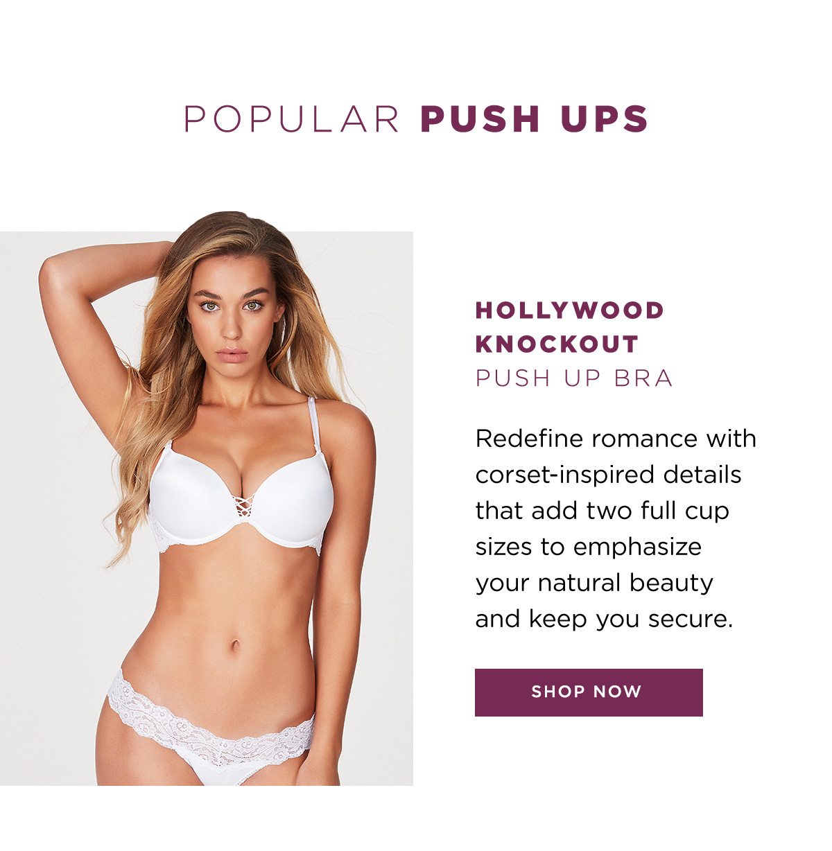 hollywood knockout push up bra