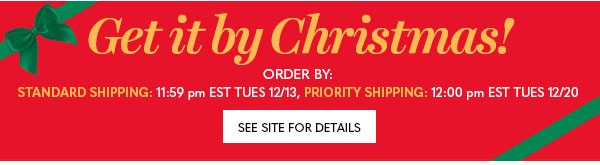 GET IT BY CHRISTMAS STANDARD AND PRIORITY SHIPPING INFO