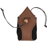 Leather Medieval Purse with Brown Trim