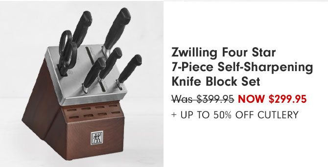 Zwilling Four Star 7-Piece Self-Sharpening Knife Block Set Now $299.95 + Up to 50% Off Cutlery