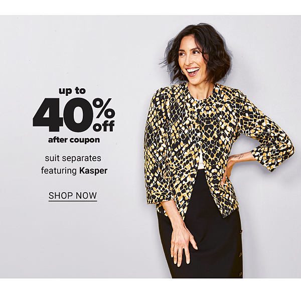 up to 50% off Ladies Suits & Suit Separates ft. Kasper - Shop Now