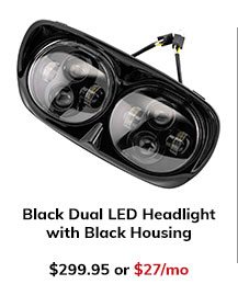 Black Dual LED Headlight